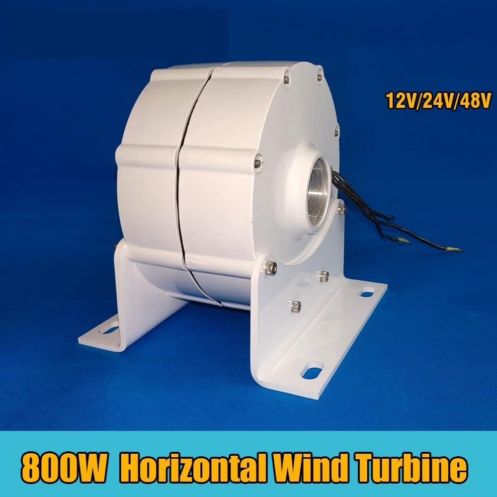 Wind Turbine Generator Kit, Wind Turbine And Water Turbine Low Speed 600W 800W 1000W 12V 24V 48V Gearless Permanent Magnet Generator Horizontal Wind Turbine for Hybrid Solar Wind System(Without Base,4