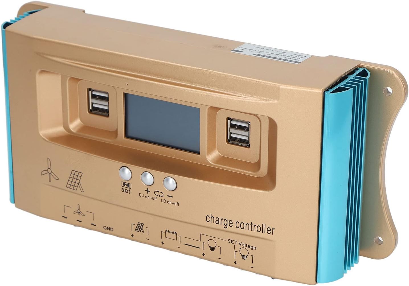 Solar Controller, RV 12V 24V 36V 48V 60V MPPT Solar Panel Intelligent Regulator (60A)