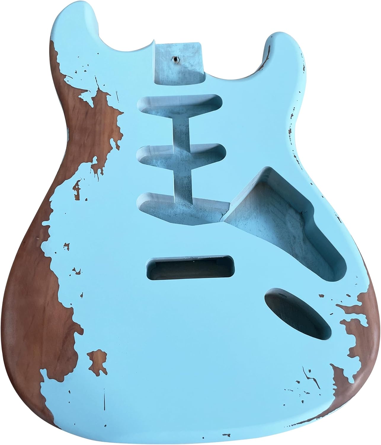 Relic Electric Guitar Body Stratocaster Style Nitro Top Alder Wood DIY Guitar Body Heavy Relic Guitar Body S-S-S pickups Blue