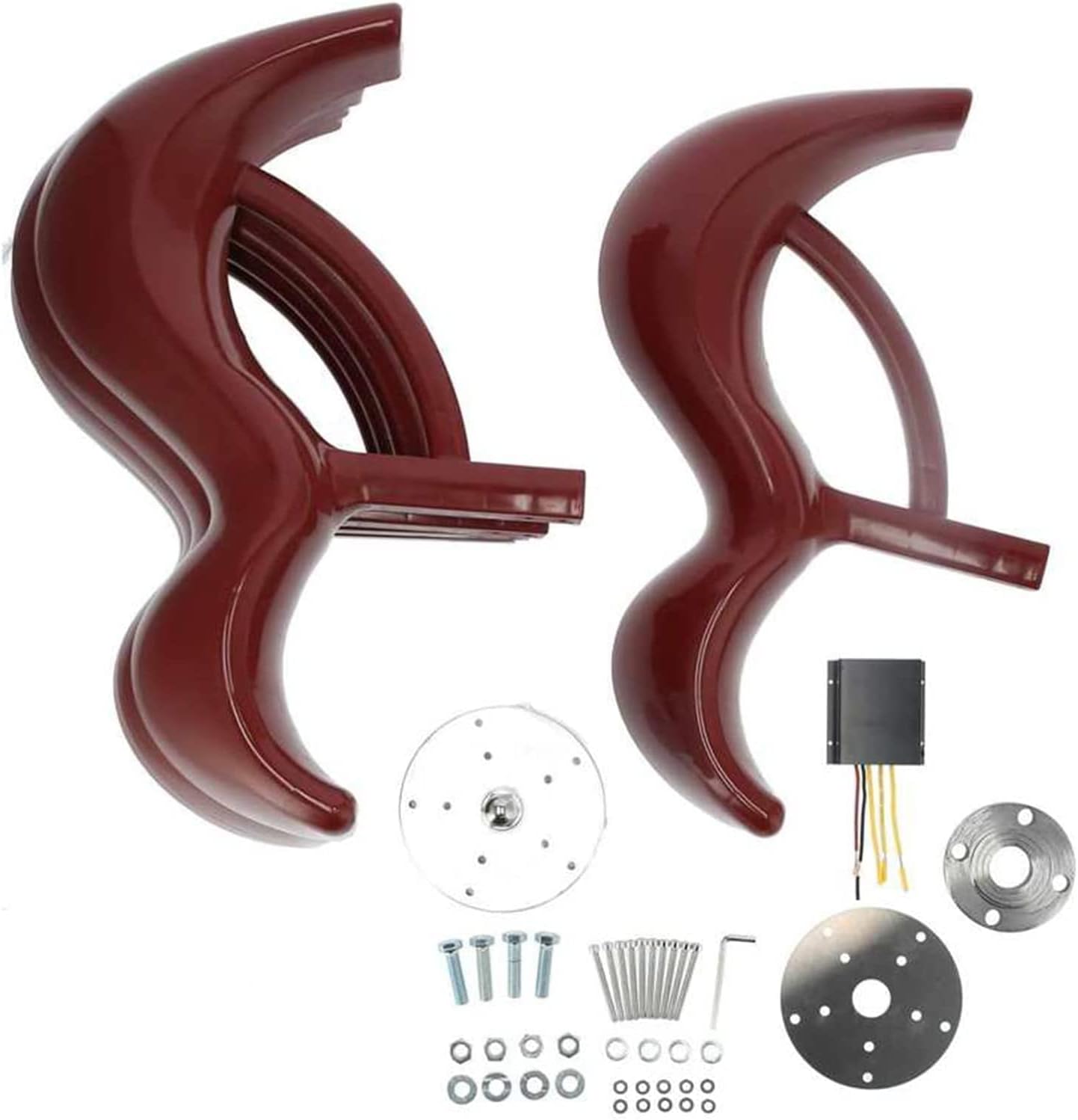 LiuSj JUnSt 9000W 12V 24V 48V Wind Turbine Kit, 5-Blades Outdoor Aluminum Alloy Wind Generator Equipment Red Wind Turbine with Controller