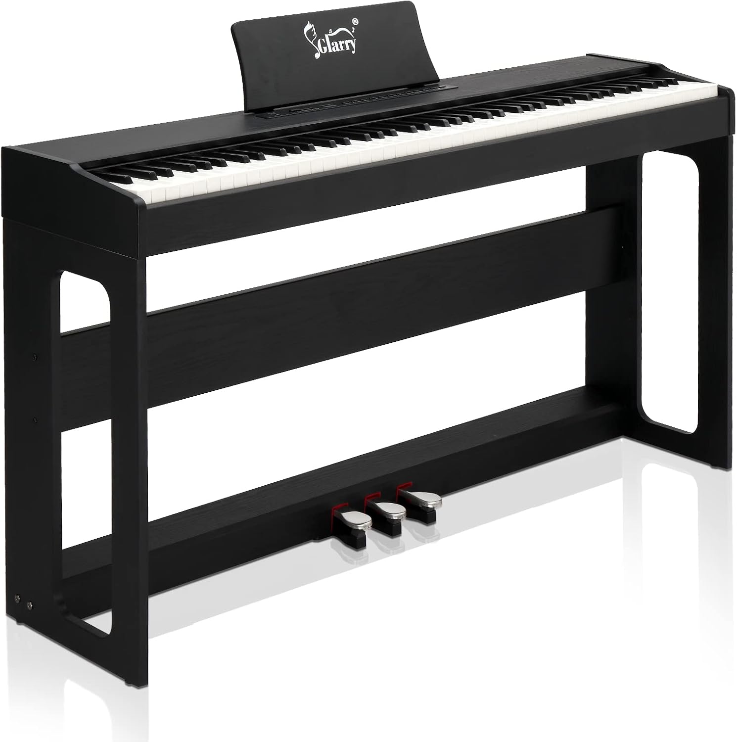 GLARRY Digital Piano 88-Key Home Full Weighted Hammer Heavy Action Digital Piano for All Experience Levels, Beginer, Portable Electric Keyboards Piano, Triple Pedals (Black)
