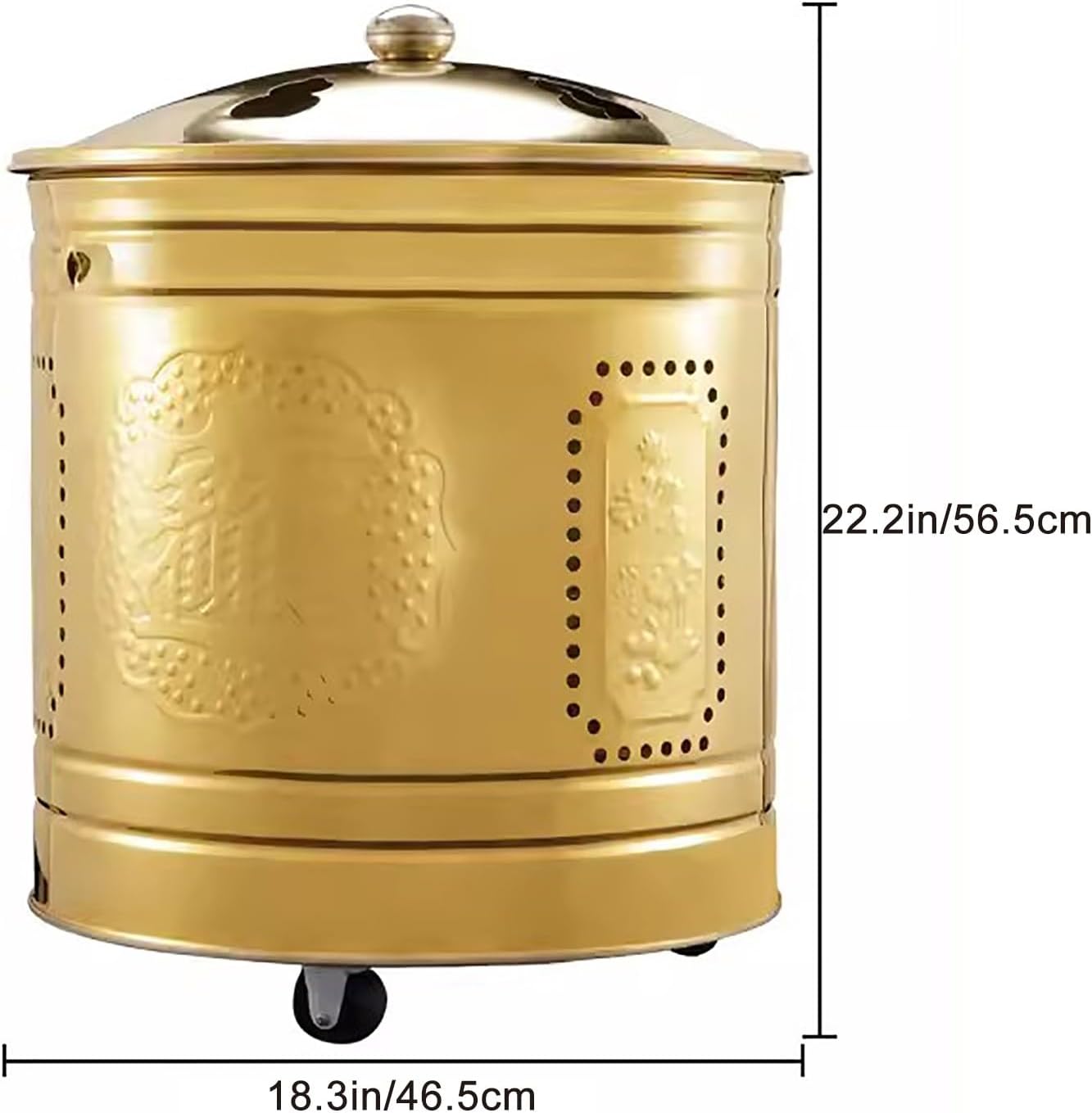 Incinerator Burn Barrel，Burn Barrel Fire Pit with Rollers - Yard Waste Incinerator for Leaf Trash, Garden Debris Outdoor Burning(XX-Large)