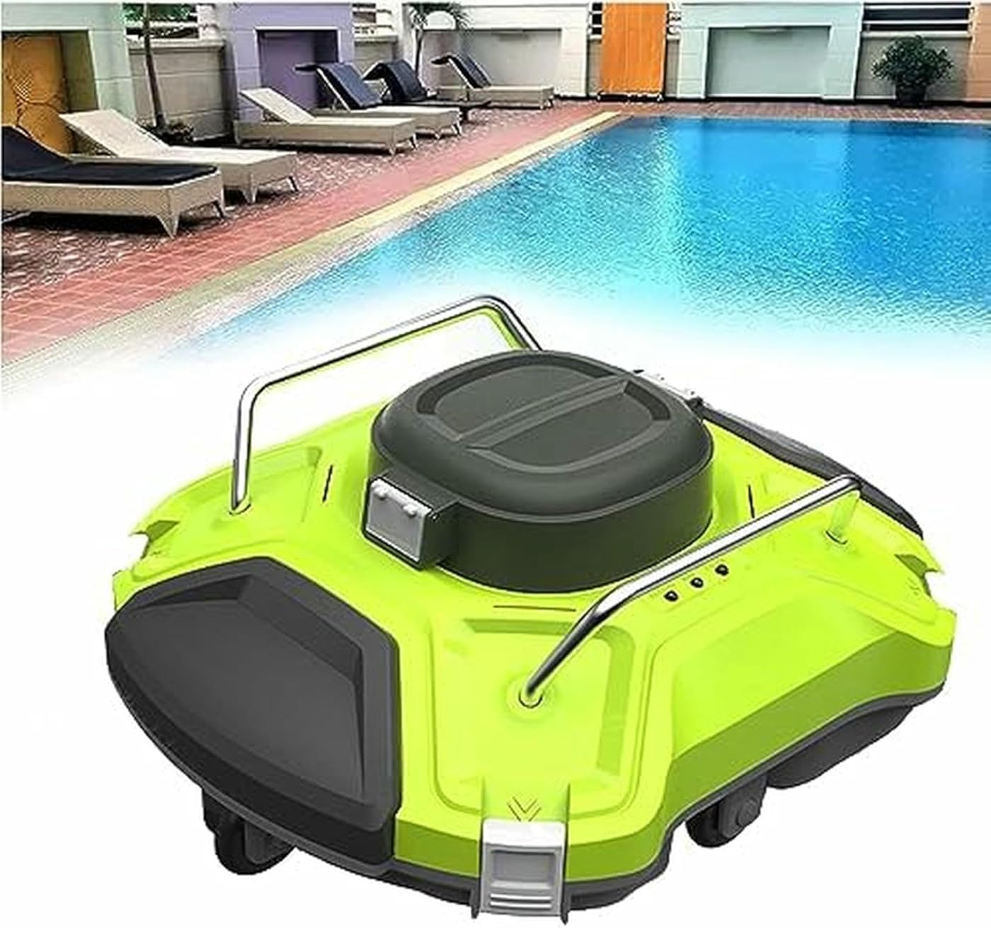 Fully Automatic Robotic Pool Cleaner, 2 Hour Work Time, 5000mAh Battery, Auto Parking, Ideal for Mini Pools