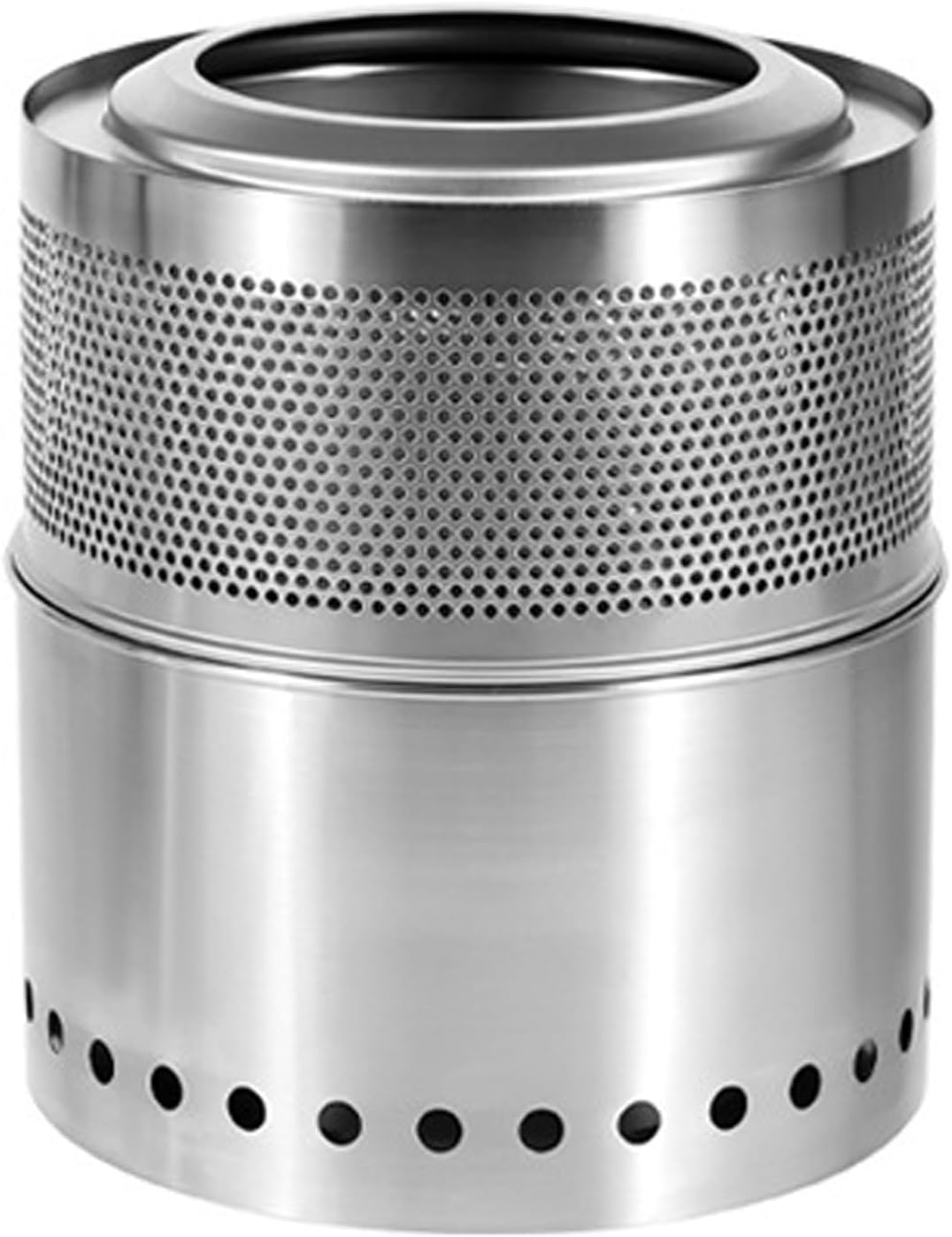 Outdoor Fire Pit with Carry Bag, Stainless Steel Table Top Firepit, Smokeless Firepit, Portable Solo Fire Pit, Hollow-Carved Design, for Camping Backyard Patio Garden Picnic Bonfire