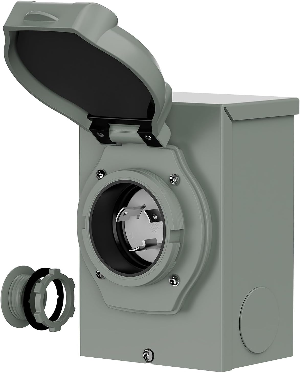 15ft Nema L14-30P Waterproof RV 30Amp Power Inlet Box and L14-30P Extension Cable 15FT, ETL Listed 30A Generator Power Inlet, Outdoor use L14-30 30A 125V 3750W Inlet Box with LED Light AC0067