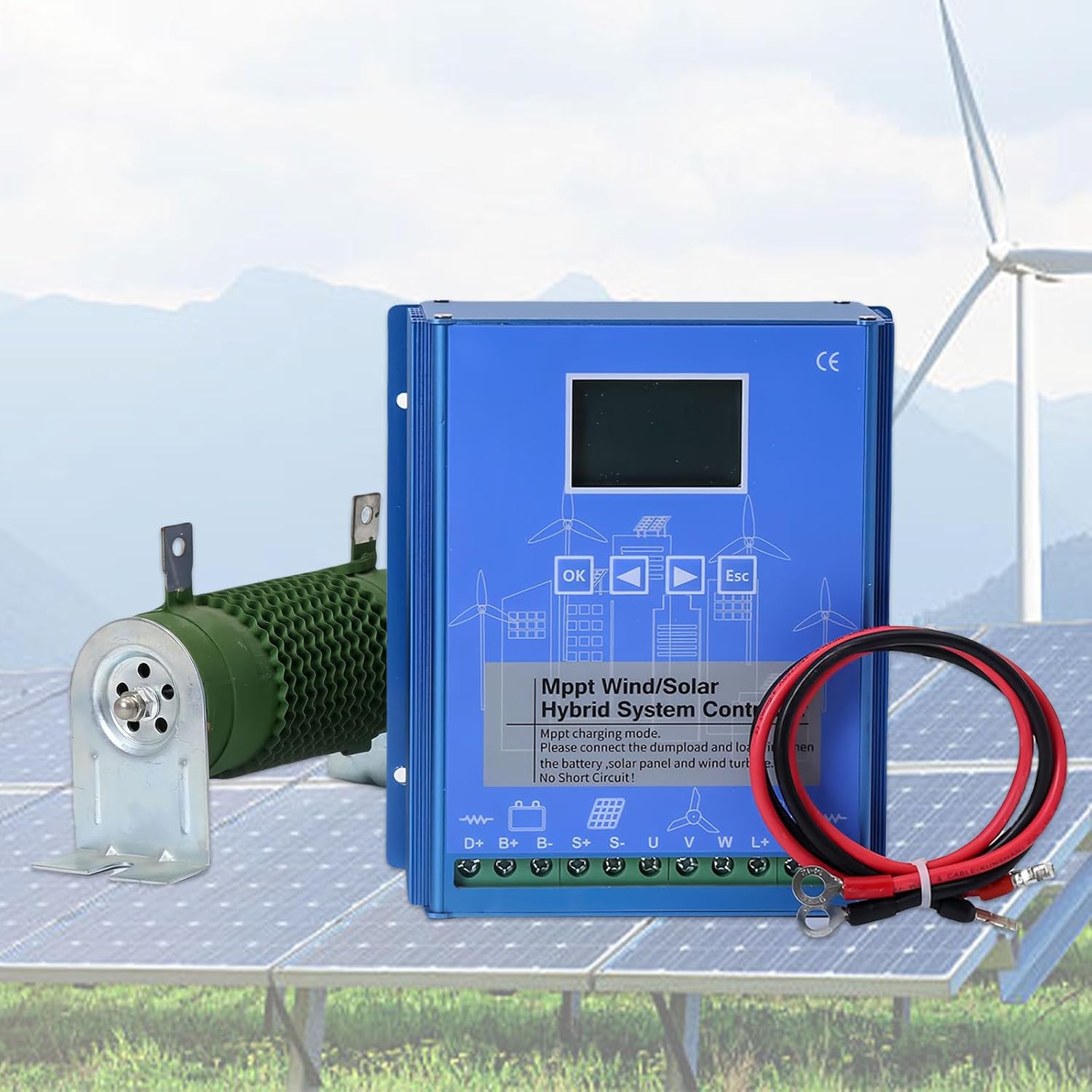 13000w Wind Solar Hybrid Controller, 12v/24v/48v LCD Display Mppt Boost Charging Multi Function Wind Solar Hybrid Controller, Wind Turbine and Solar Hybrid Mppt Charging Boost. 12V-13000W