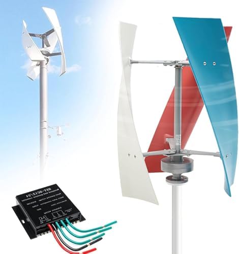 18000W 12V Vertical Wind Turbine Generator Kit - Automatic Wind Direction Control, Efficient Renewable Energy for Home, Boats & Gazebos - Eco-Friendly Power Solution (Red)