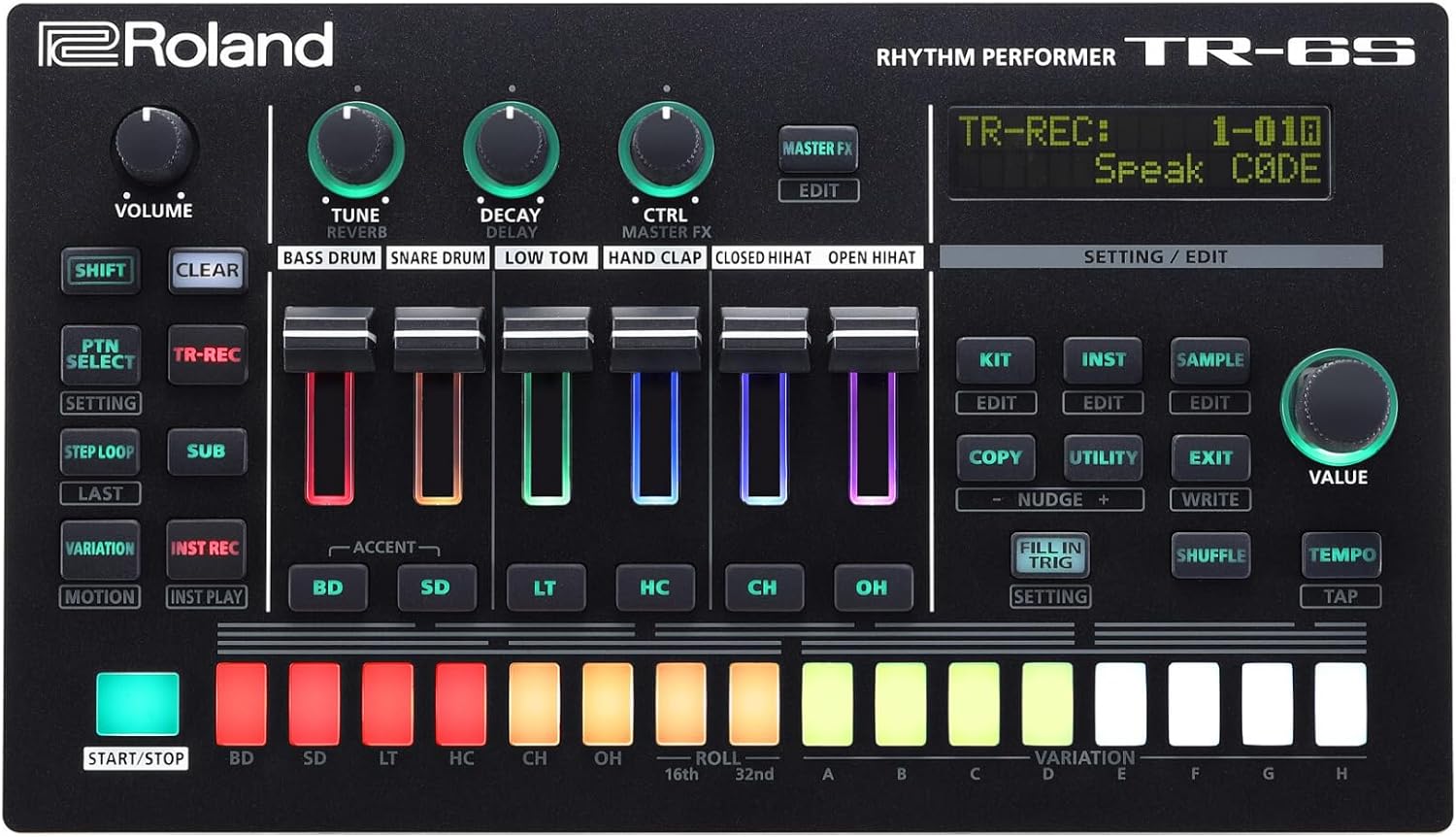Roland TR-6S Rhythm Performer | Compact Drum Machine with Six Tracks of Authentic TR Sounds including TR-808, CR-78 & More | Large Preset Sample Library | Editable FM Sound Engine | Advanced Sequencer