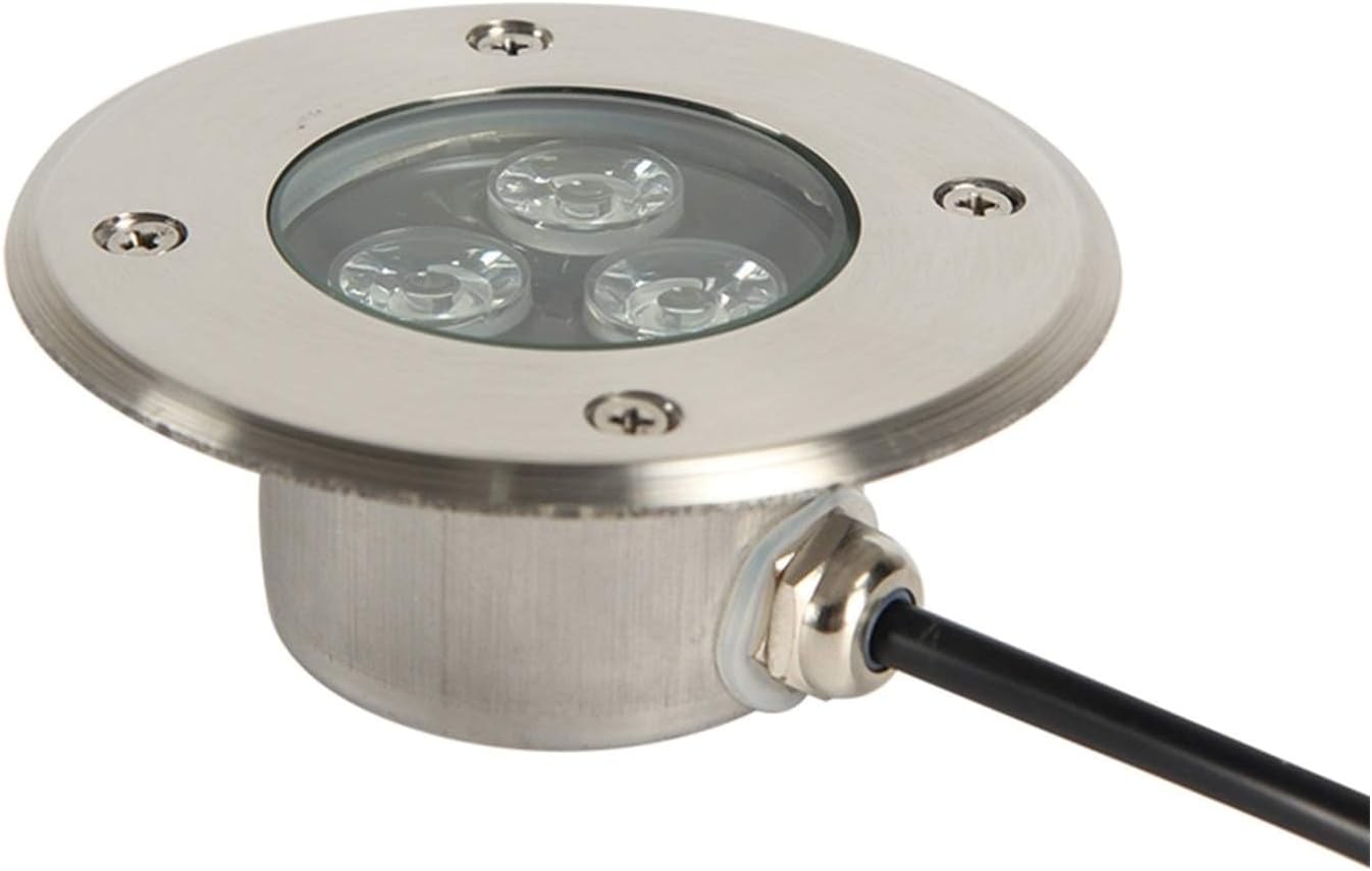 Underground Light LED, 3W LED Decking Lights, Outdoor Garden Ground Lights, IP68 Waterproof Landscape Light, 12V/24V Stainless Steel Lamp Body(Warm White,24V)