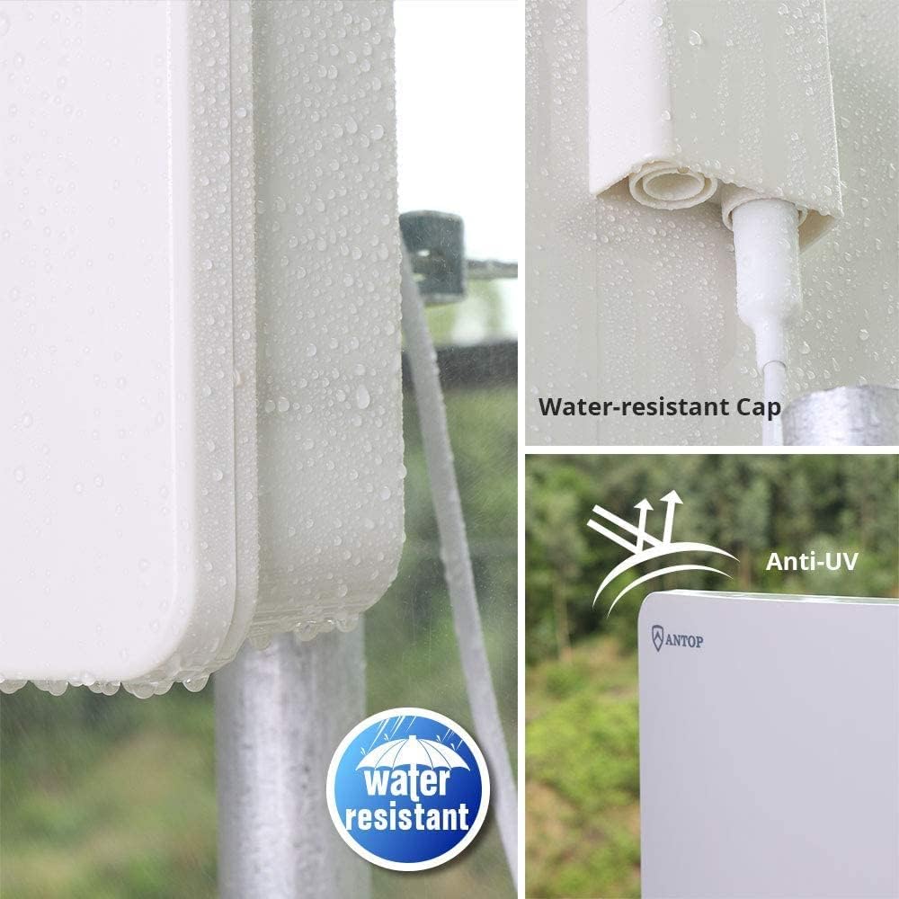 ANTOP Outdoor/Indoor HDTV Antenna, Big Boy Series AT-400BV, Smartpass Amplifier, 85 Miles Range, UHF/VHF Range Enhanced, Support 4K 1080p