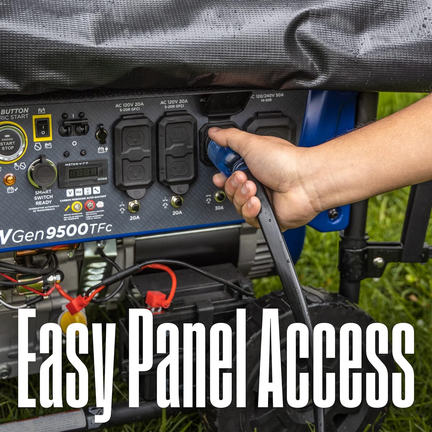 Westinghouse 4650W Dual Fuel Generator with Remote Start and Weather Tent Cover for Open Frame Portable Generators