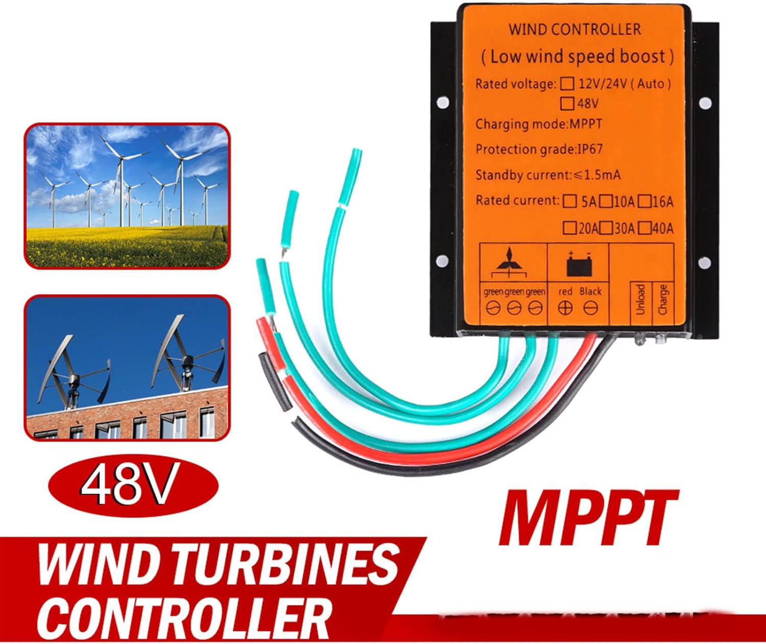 12V 24V 48V MPPT Wind Turbine Battery Charging Controller Waterproof Wind Charge Controller for Wind Power Systems(8000W-10000W)