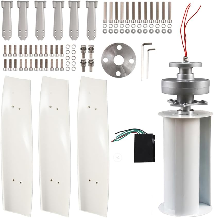 No Noise 3000W-9000W Vertical Wind Turbine Generator 12V 24V 48V 220V with MPPT Controller Low Speed Household Wind Generator,24v