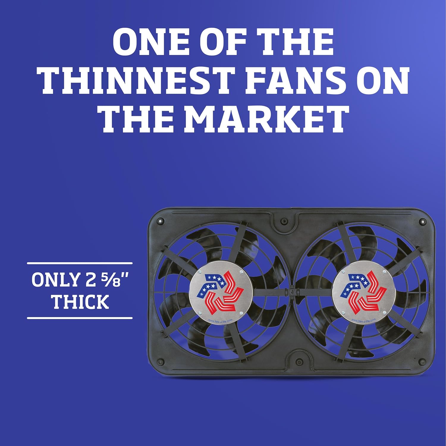Flex-A-Lite Lo-Profile Dual S-Blade Electric Fan, Pusher-Puller / Reversible Fan (440), Car Accessories, 12-1/8 Inches