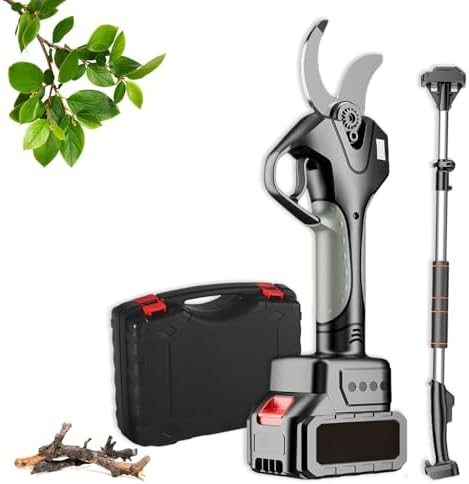 Portable Cordless Electric Pruning Shears with 50mm Blade, Extendable 7.1ft Pole for High Reach, Lightweight Branch Cutter, Ideal for Gardeners - Includes 2 Batteries