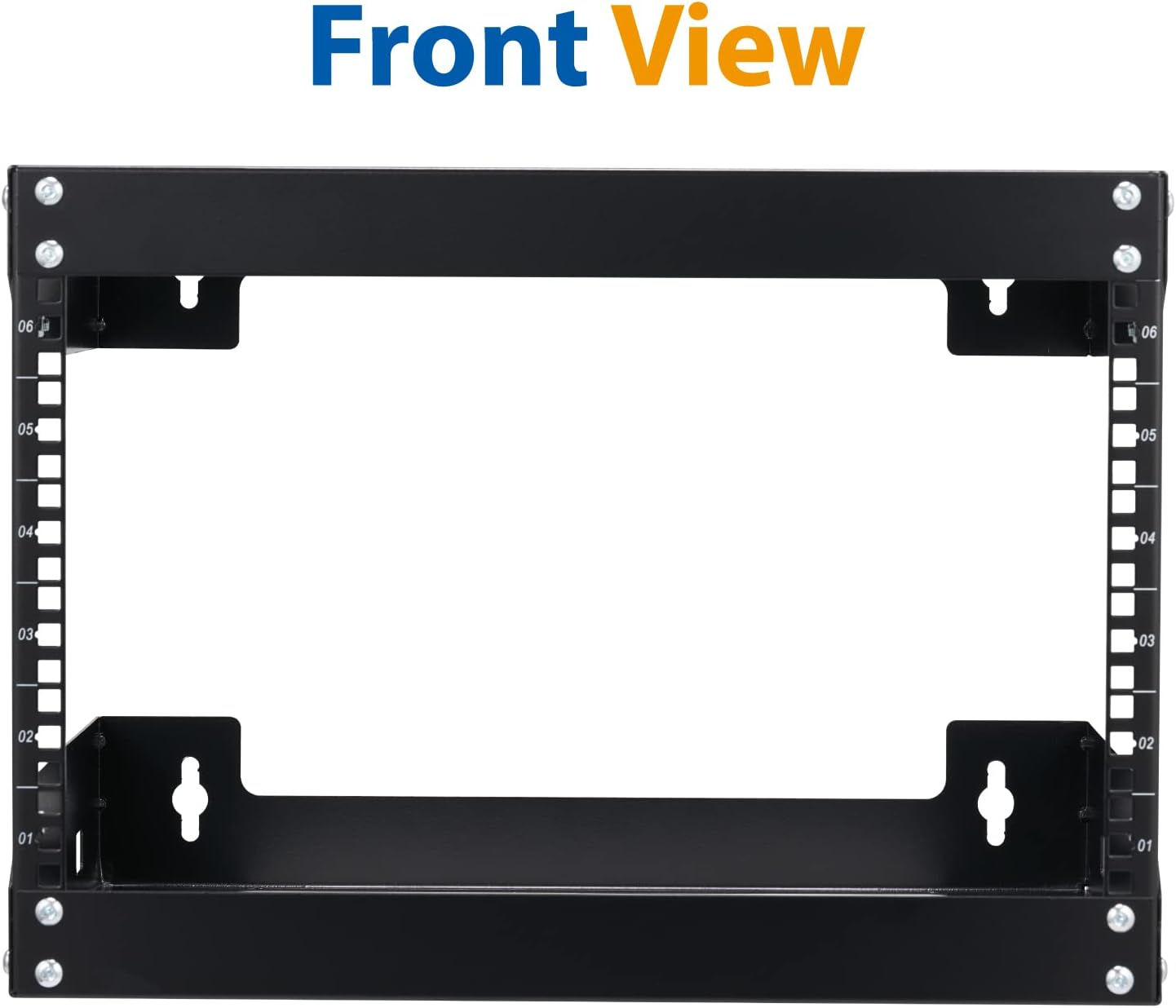 6U Wall Mount Rack Open Frame 19 Inch Server Equipment Network Cabinet 18 inches Depth Black by Tedgetal