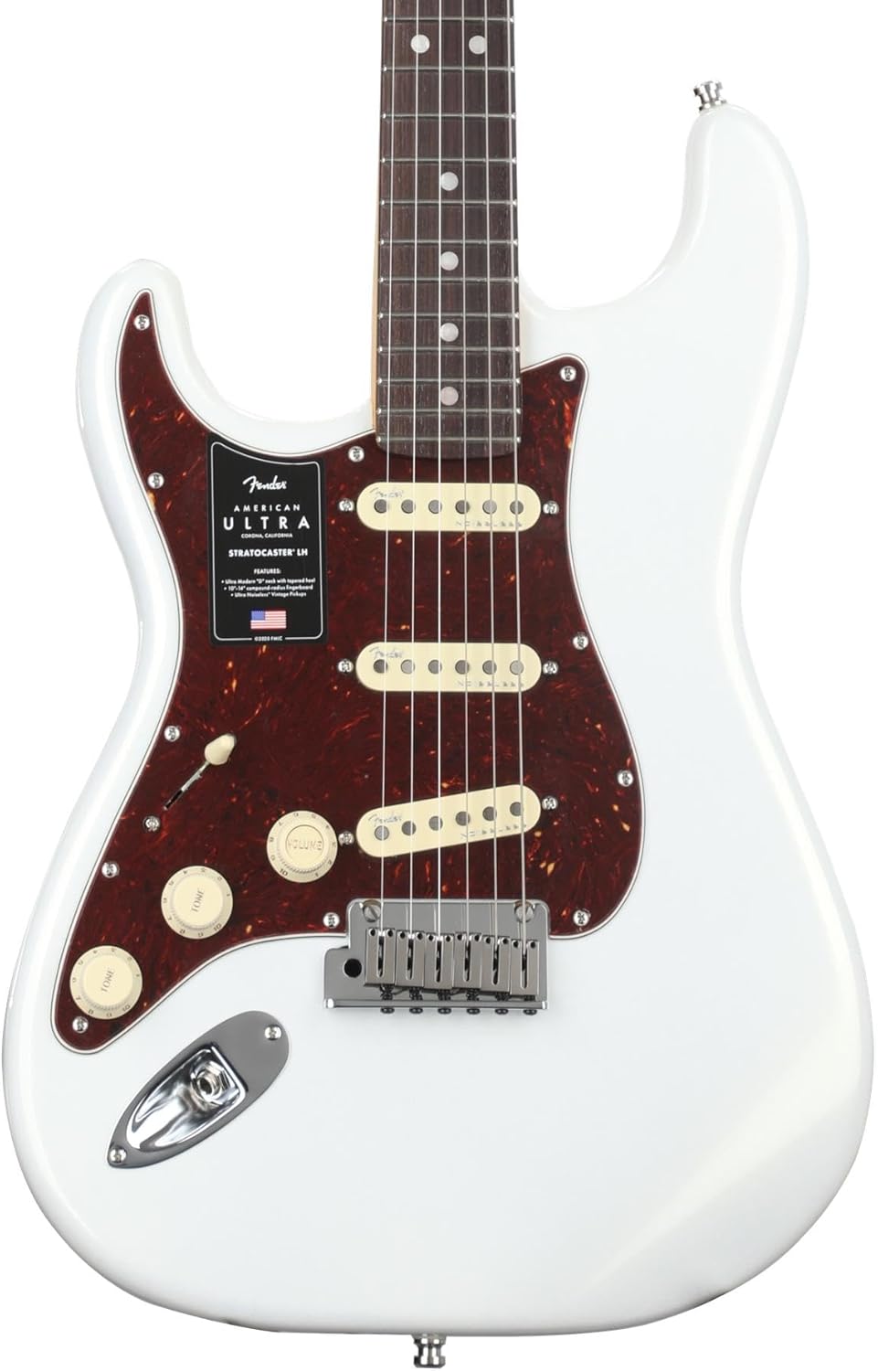 Fender American Ultra Stratocaster Left-handed - Arctic Pearl with Rosewood Fingerboard