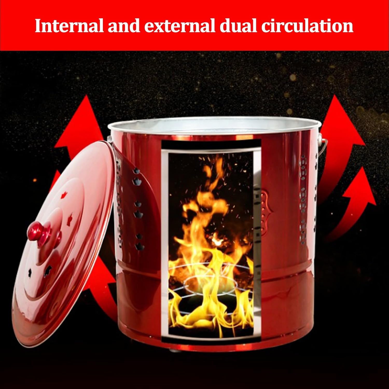 Stainless Steel Burn Barrel, Garden Incinerator, Fire Pit for Paper Leaf, Trash, Wood, Backyard Bonfire