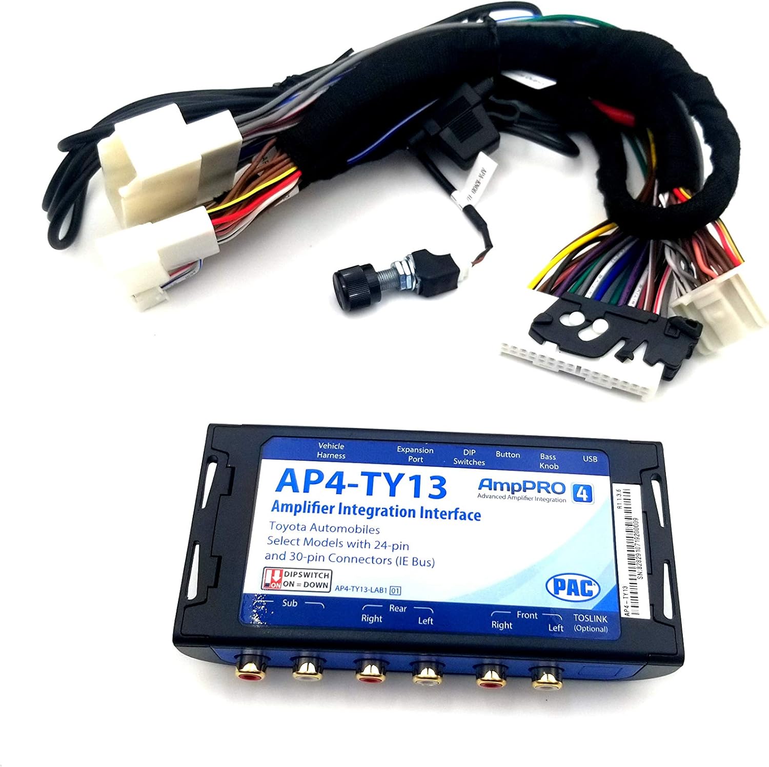 PAC Audio AP4-TY13 (R.2) Amplifier Integration Interface for Select 2018 +Toyota and Lexus Vehicles with 24-pin and 30-pin with Premium Amplified sound Systems.