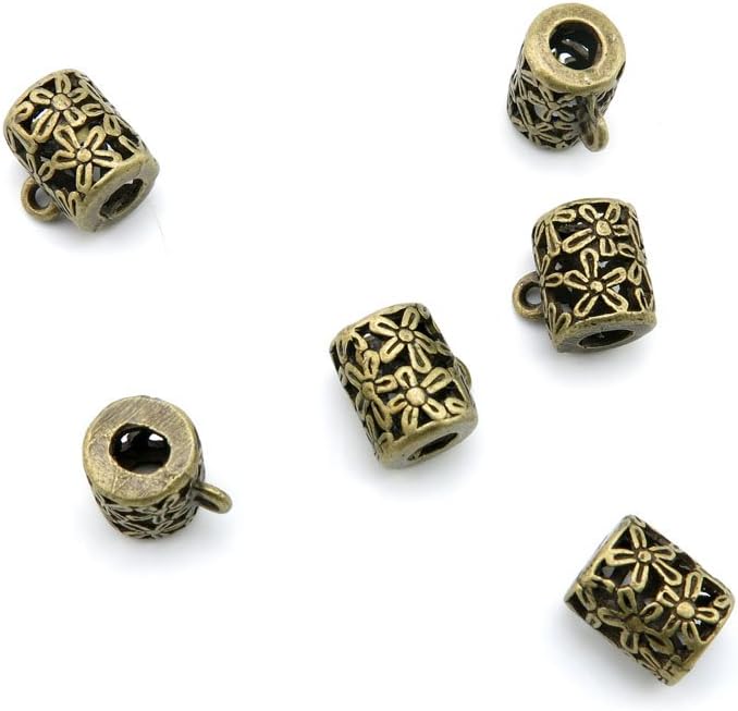 240 Pieces Jewelry Making Charms Findings Antique Bronze Brass Fashion Jewellery Wholesale Supplies Pendant Lots Bulk Supply F9WT4 Flower Beads