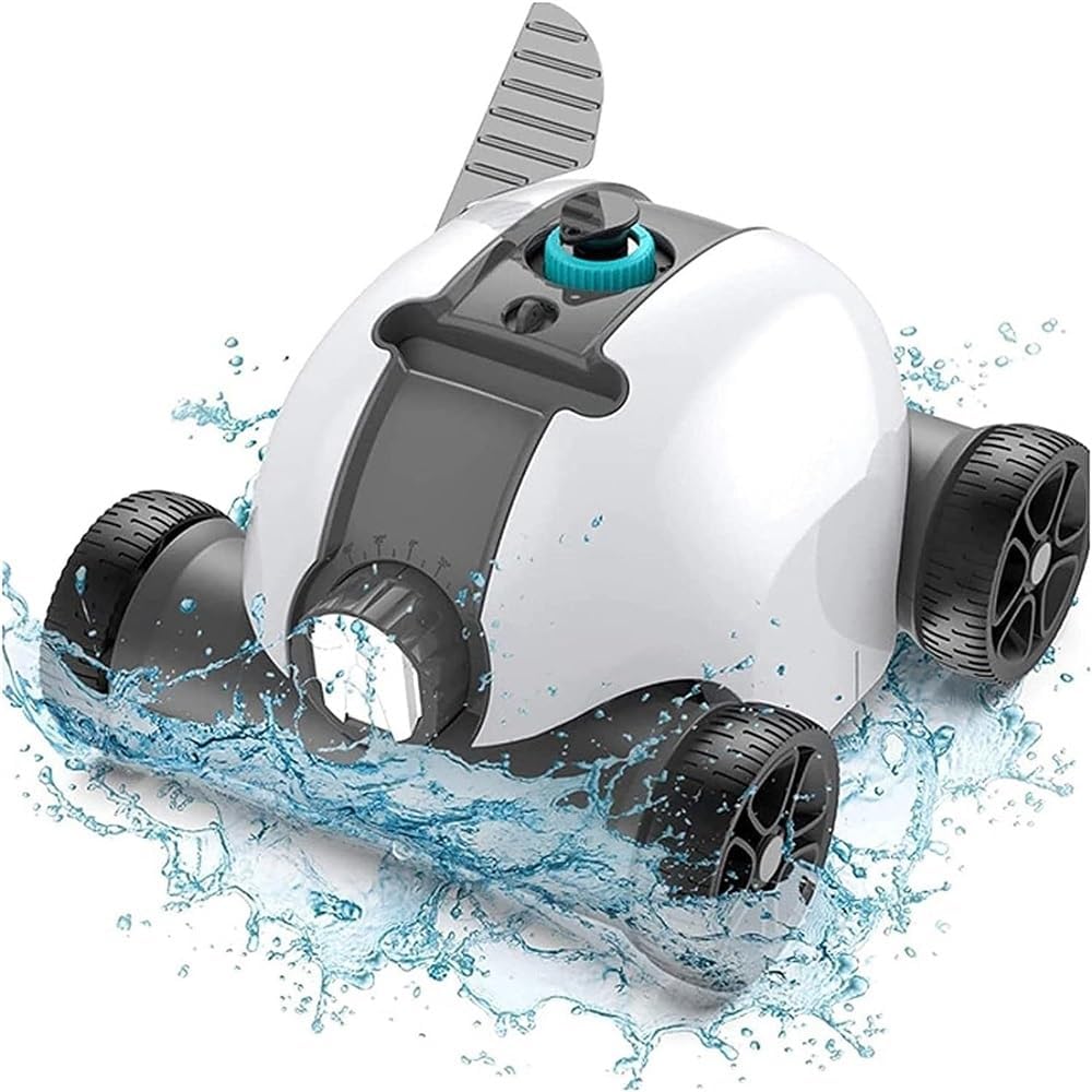 Cordless Robotic Pool Cleaner, Automatic Pool Vacuum with 5200Mah Battery, Last 120 Mins, Self-Parking, Ideal for Above/In-Ground Flat Pools Up to 16 Feet