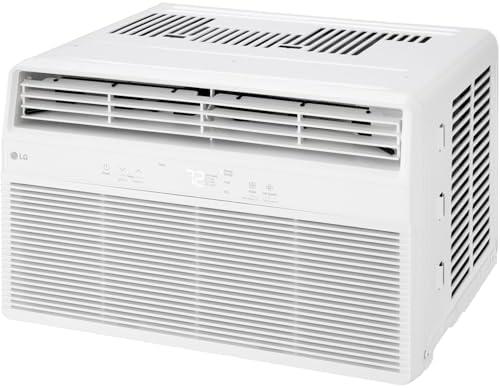 LG 8,000 BTU Window Air Conditioner with Dehumidifier, 115V, Window AC for Medium Rooms up to 350 Sq. Ft. (25' x 14'), Window Unit AC with Remote Control, 3 Speeds, Auto-Restart, 24-Hour Timer, White