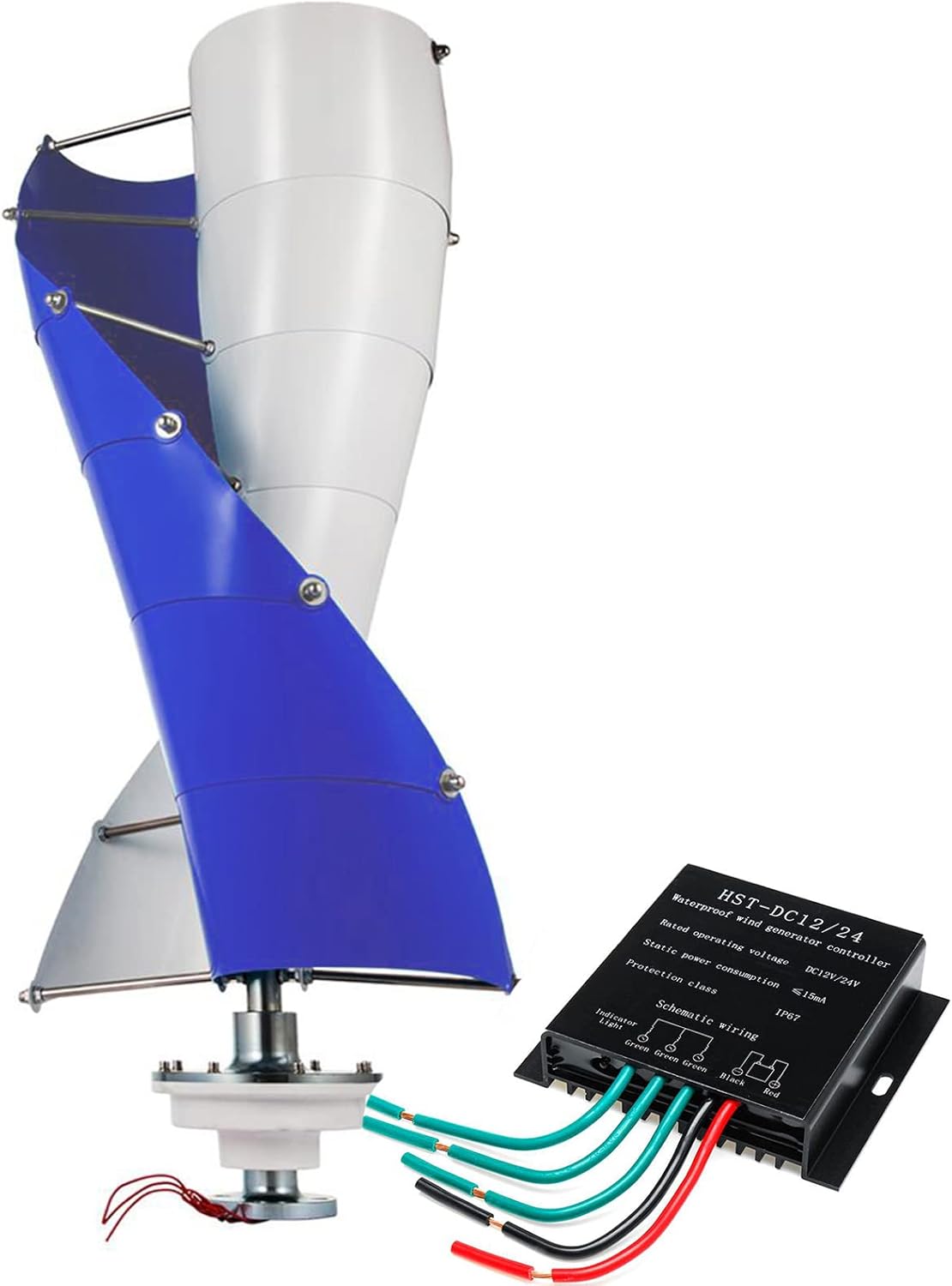 12000W Wind Turbine Vertical Axis Permanent Maglev Generator Electric Power12v 24v 3 Blades with Mppt Charge Controller,Small Wind Turbine Generator