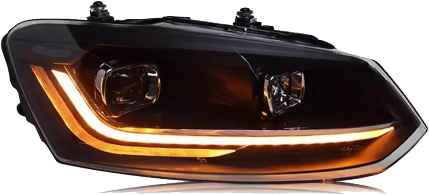 Front HeadLamp Compatible For VW Polo 2011-2023 Polo Head Light LED Headlight LED DRL Assembly Upgrade Dynamic Signal Auto Accessories(For 2011-2018 year,RHD)