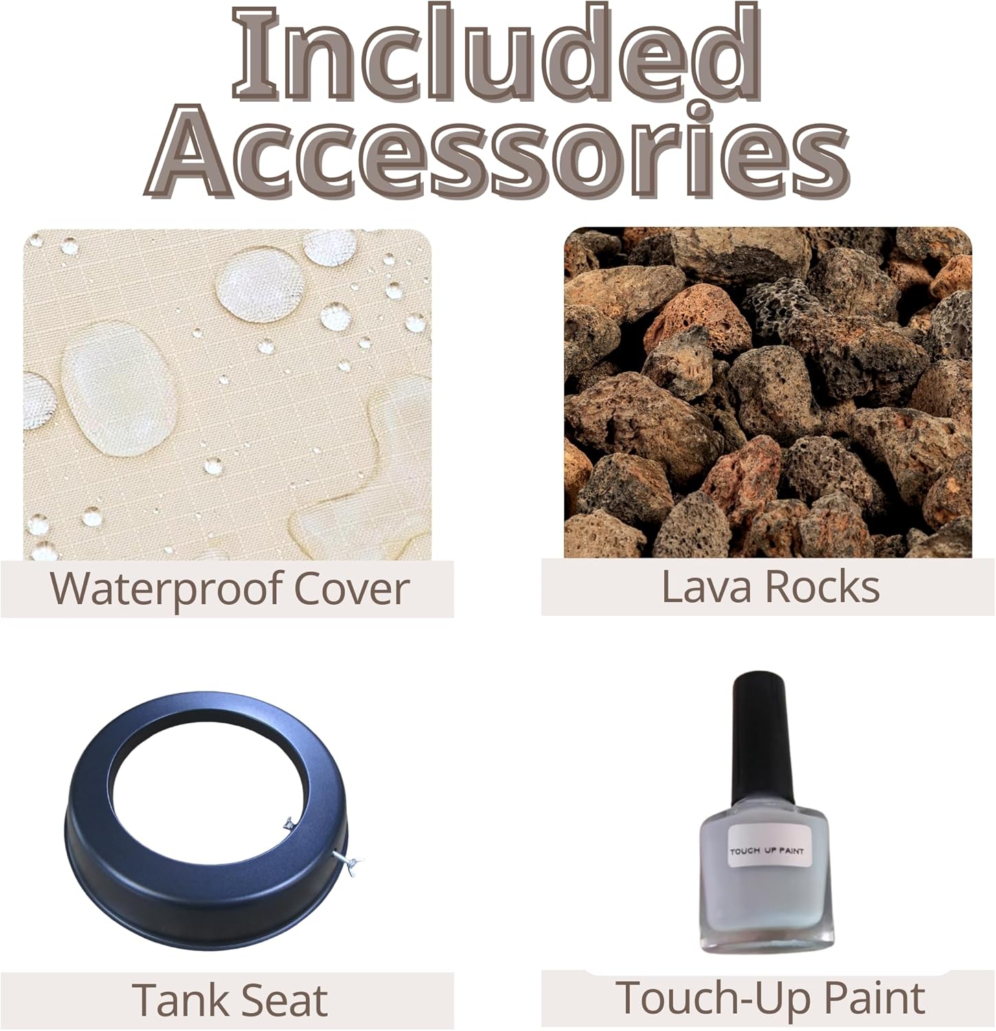 Outdoor Propane Fire Pit Table,Compact Streamlined Modern 24 inch,Round Graphite Base with Waterproof Cover,Free Lava Rocks