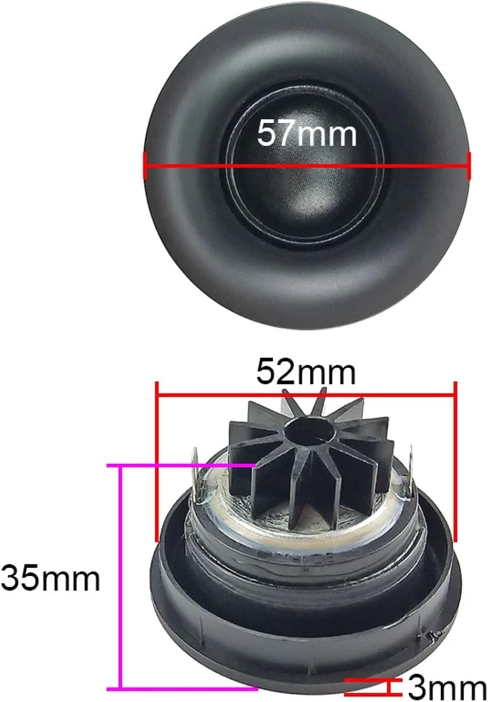 Speaker 25 Core 1 Inch Tweeter 4Ohm 30W Silk Film Dome Loudspeaker Neodymium Treble Speaker ABS Panel Toothed Radiator Lucky
