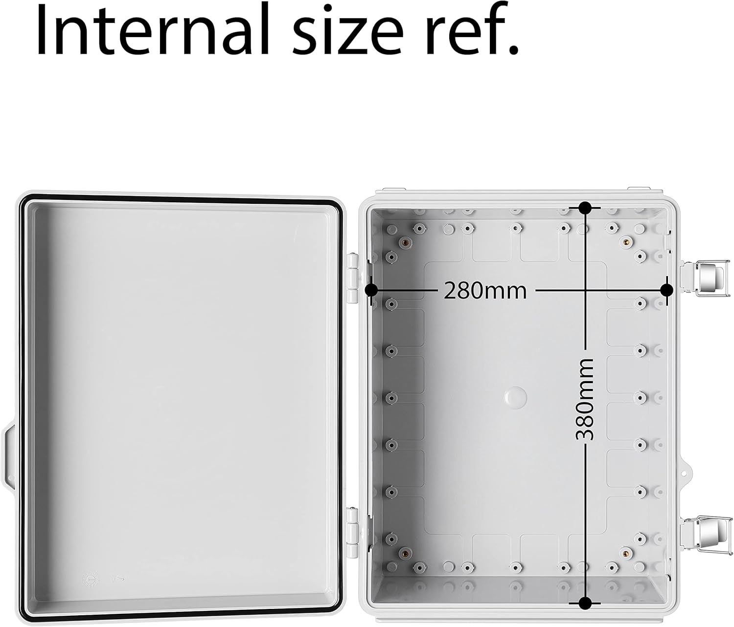Junction Box, IP67 Waterproof Plastic Enclosure for Electrical Project, Hinged Grey Cover, Includes Mounting Plate and Wall Bracket (Grey Cover, 16.1