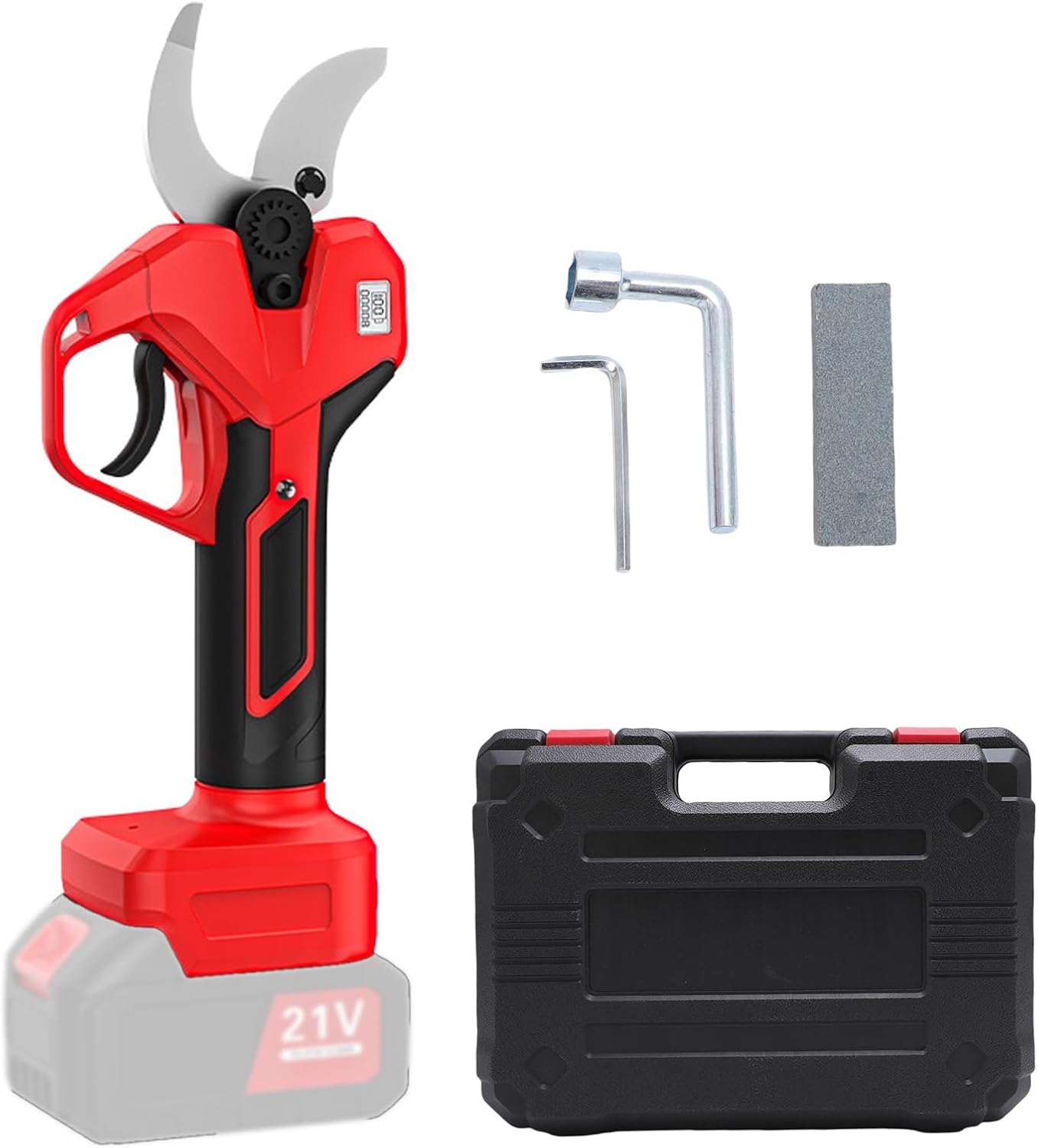 Fafeicy Electric Pruning Shears LCD Display SK5 Blades Safety Lock Gardening Tree Cutting Angle