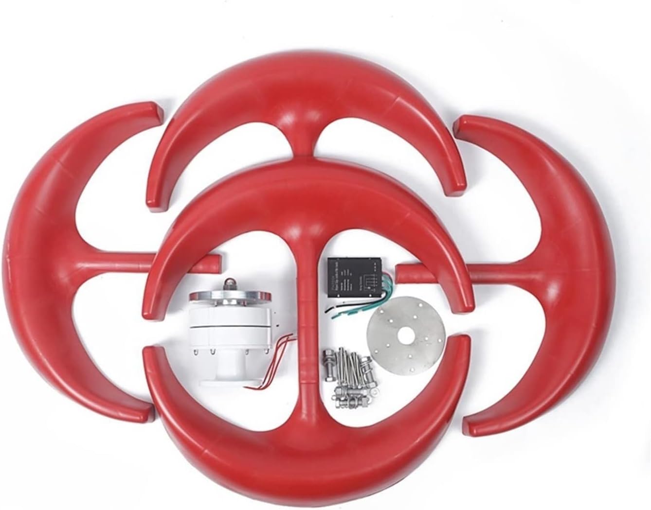 Wind Turbine Generator, Wind Power Turbines Generator 5KW 12/24/48V 5 Blades Generator Lantern Wind turbines Vertical Axis for Streetlight Controller,Generator Motor(White,with Controller_12V)