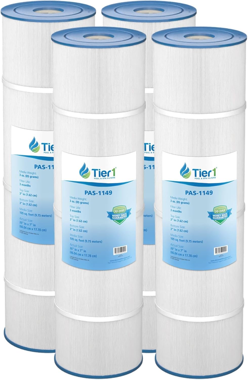 Tier1 Replacement for Pentair Clean & Clear Plus 420 Pool Filter Cartridge – 4 Pack | Compatible with Unicel C-7471, Pleatco PCC105, Filbur FC-1977 | 26-1/16