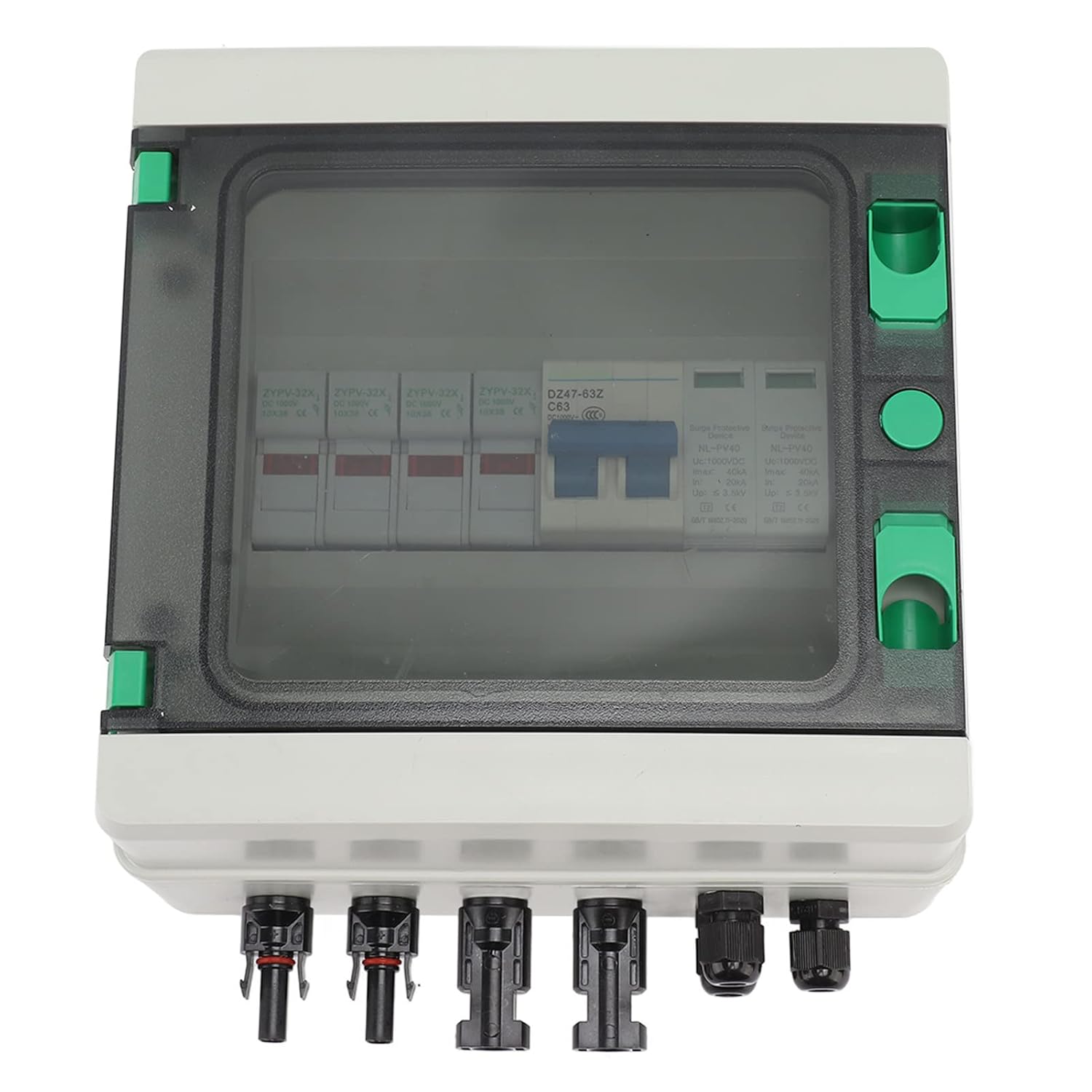 Solar Combiner Box Photovoltaic 2 String with 63A Circuit Breaker DC 1000V