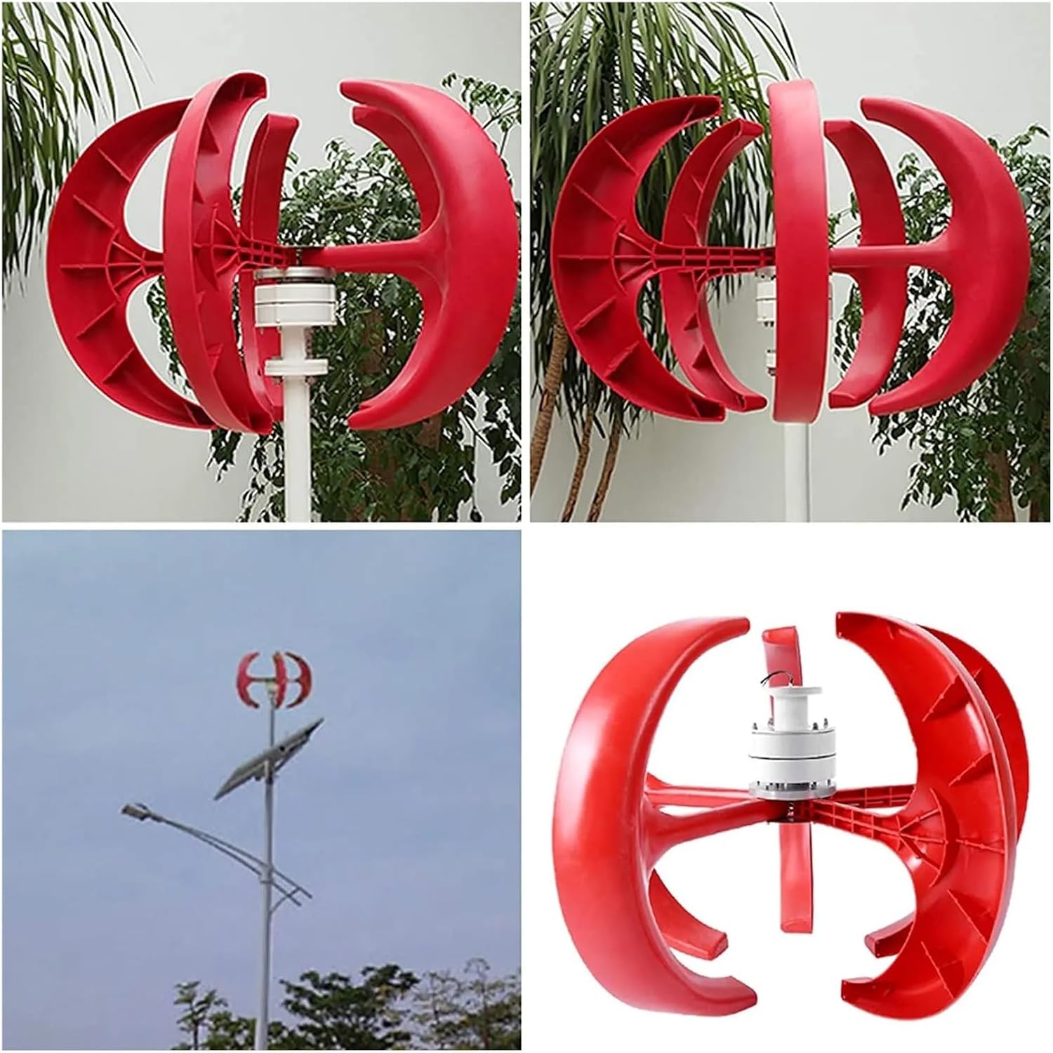 Wind Turbine Generator Kit, Green Energy 12v 24v Wind Turbine 800w Home Use Vertical Axis Turbine Generator Coreless Disc Alternator for Hybrid Solar Wind System(48V)