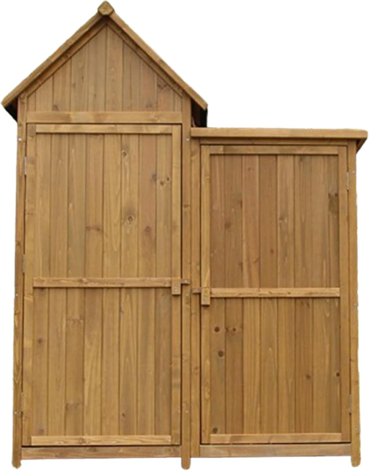 Outdoor Tool Storage Cabinet,Wooden Tool Storage Shed,Multi-Purpose Outdoor Storage Cabinet for Backyards and Patios, Horizontal Storage Shed for Lawnmower (One Color Wood Color)