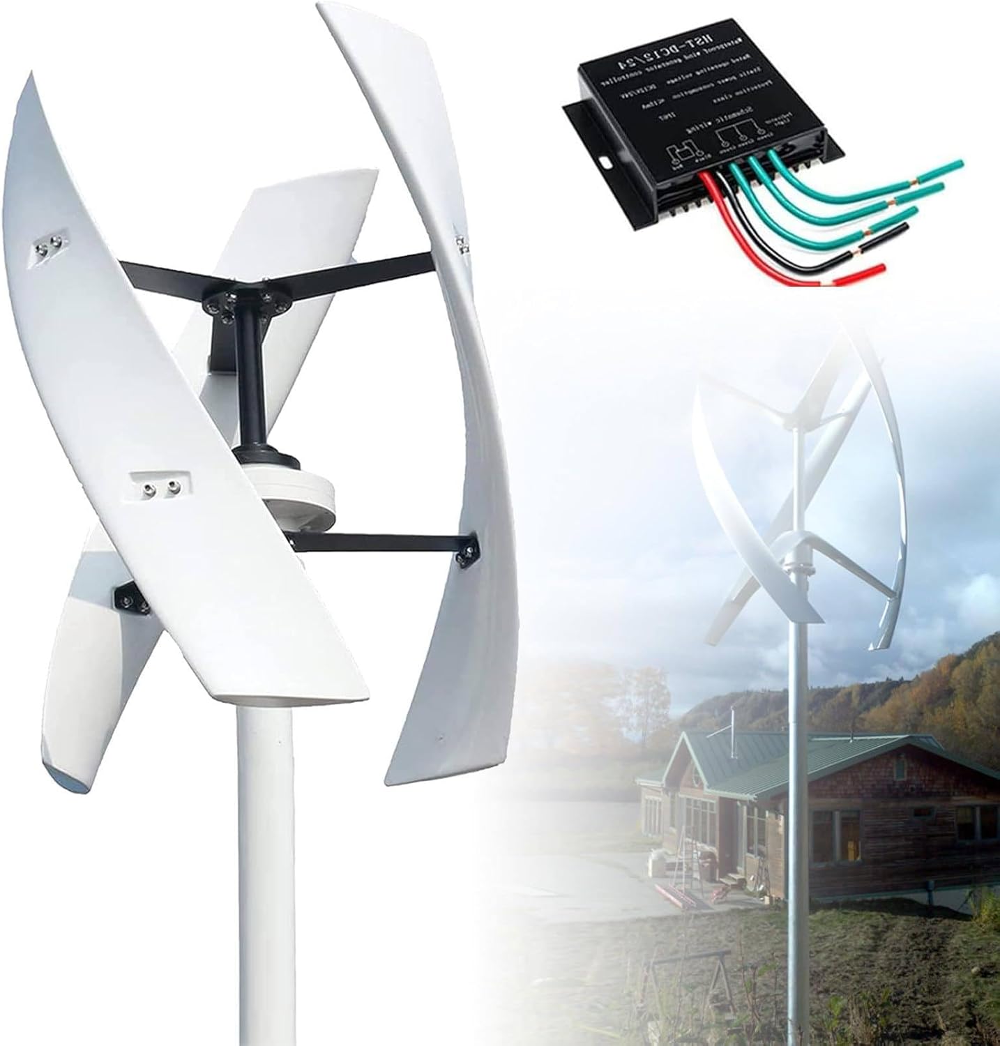 Wind Turbine Generator Kit,20000W 12V 24V 48V 220V Maglev Axis Wind Generato 35