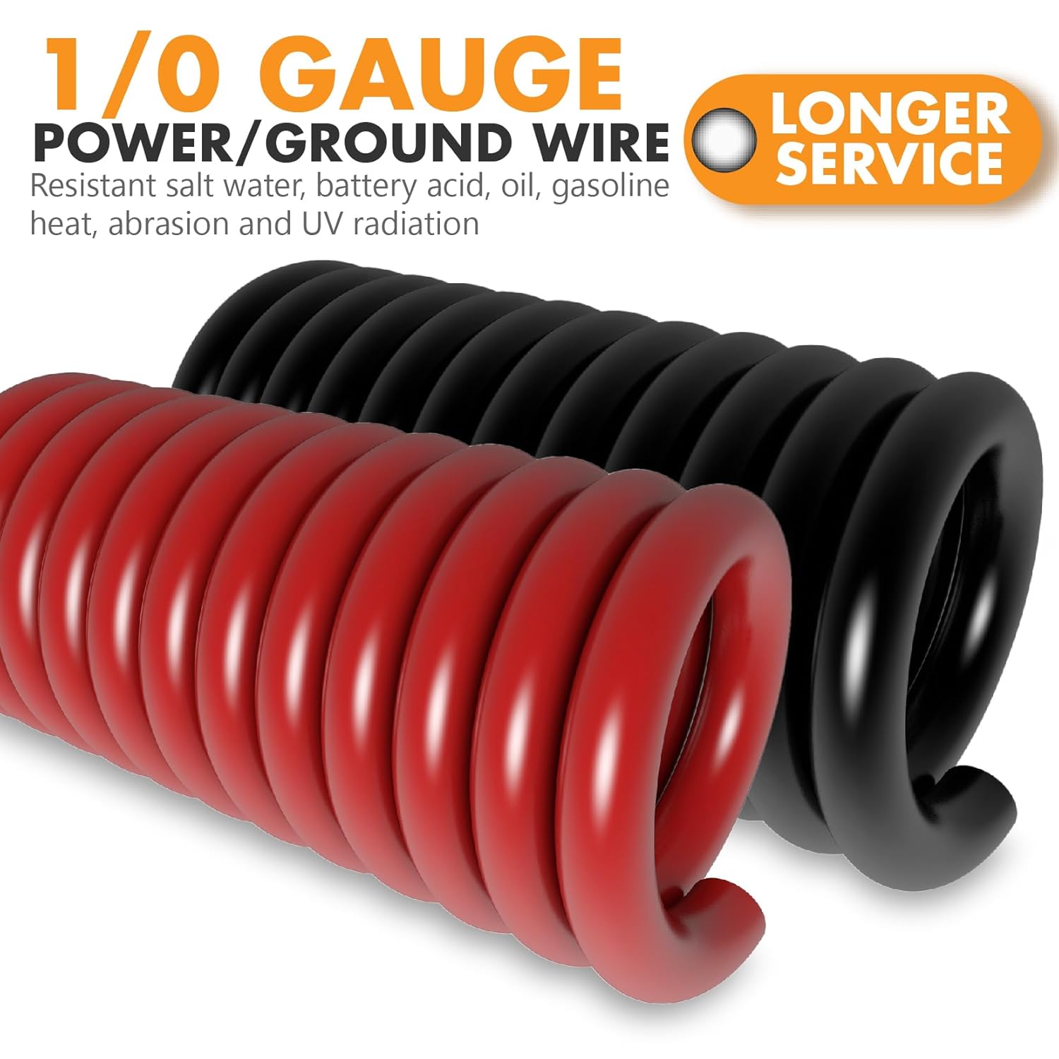 12v Bus Bar 5 Post 300A Power Distribution Block 1/0 Gauge Wire (40ft) Copper Clad Aluminum CAA Car Amplifier Power Ground Cable