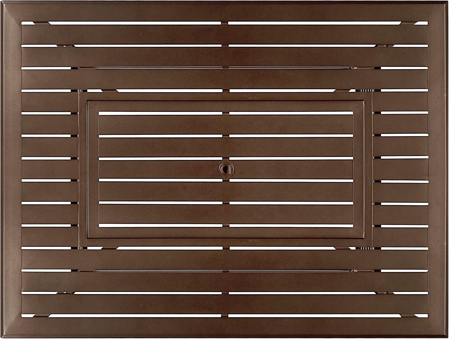 Rectangular 48 in. x 36 in. Aluminum Propane Fire Pit Table, Glass Beads, Two Covers, Lid, 57,000 BTUs in Brown Finish