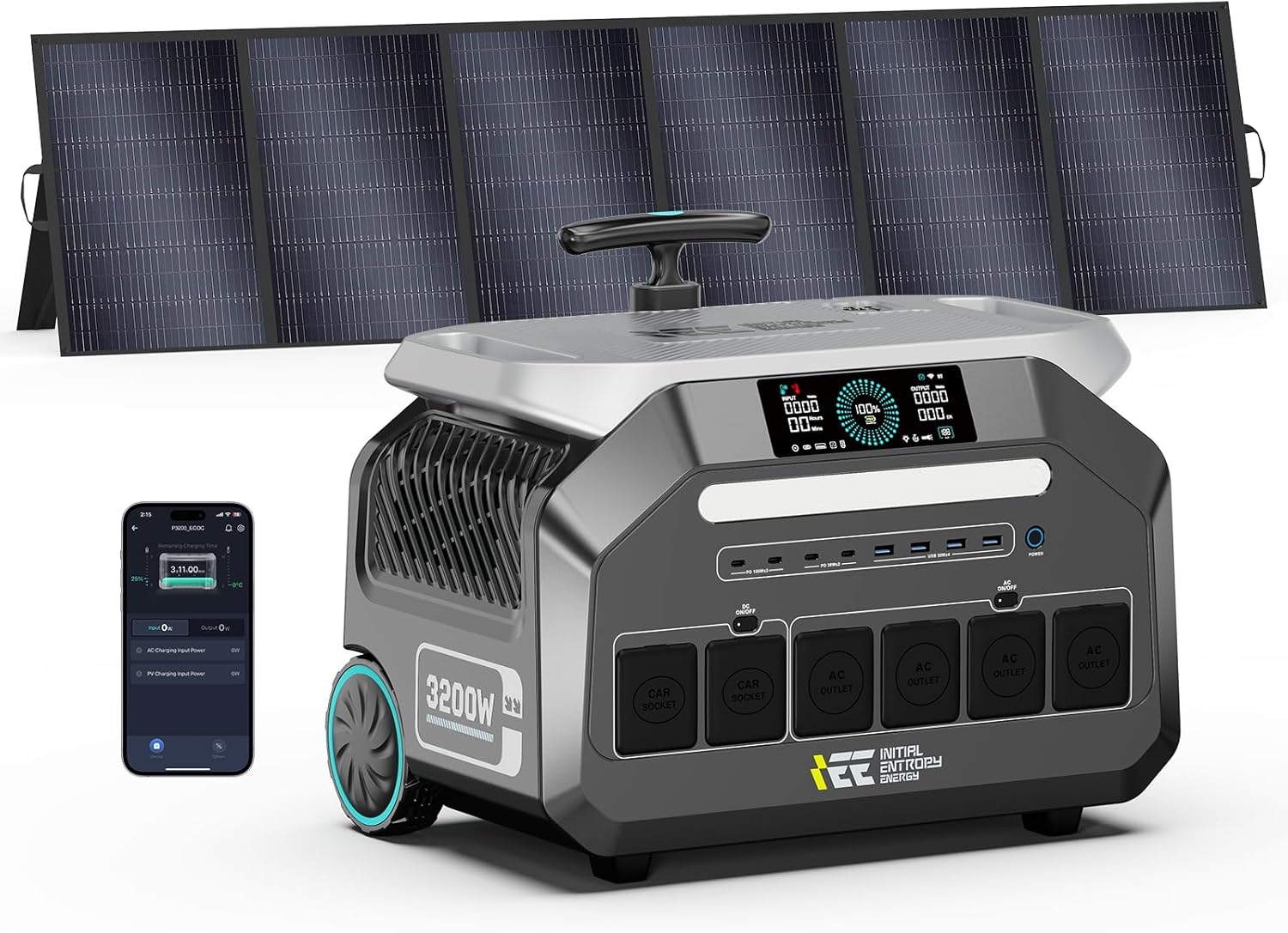 Soltera IEE 2048Wh Solar Generator,3200W Portable Power Station P3200