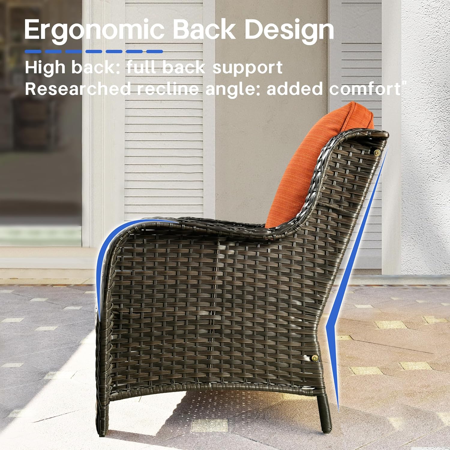 6 Pieces Outdoor Patio Furniture Set with 53