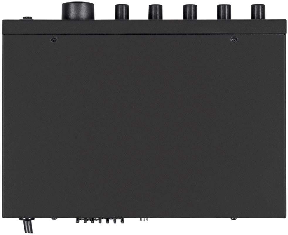 Monoprice Commercial Audio 3 Channel 60 Watt 100/70V Mixer Amp - Three Mic Inputs, Bass, Treble, and Volume Controls, Black