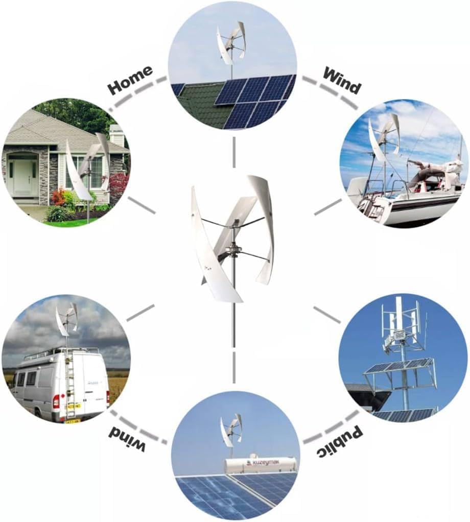 Vertical Axiss Wind Turbine Generator,Magnetic Levitation Windmill Energy Generator,3 Blades Wind Turbine,High Power Output,for Home Ship,4000W-48V