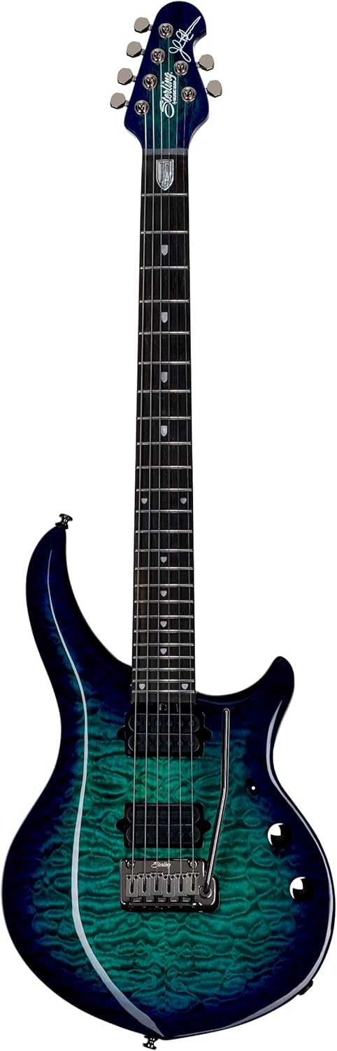 Sterling by Music Man 6 String Solid-Body Electric Guitar, Right, Cerulean Paradise (MAJ200XQM-CPD)