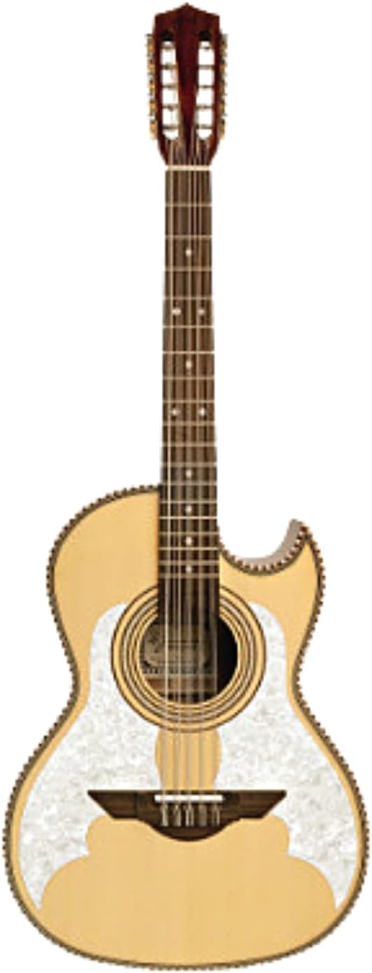 H. Jimenez, 10-String Bajo Quinto, White,Gold (LBQ3E)
