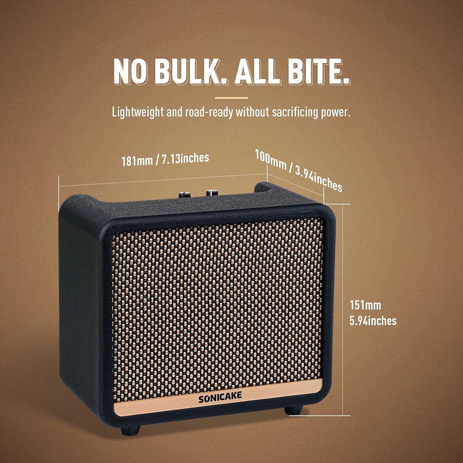 SONICAKE 10W BT Guitar Amplifier, Multi-effect Digital Modeling Speakers with APP, Portable Desktop All-in-one Guitar Amp with 80 Effects 100 Preset for Bedroom Practice, OTG AMPCUBE QAM-20