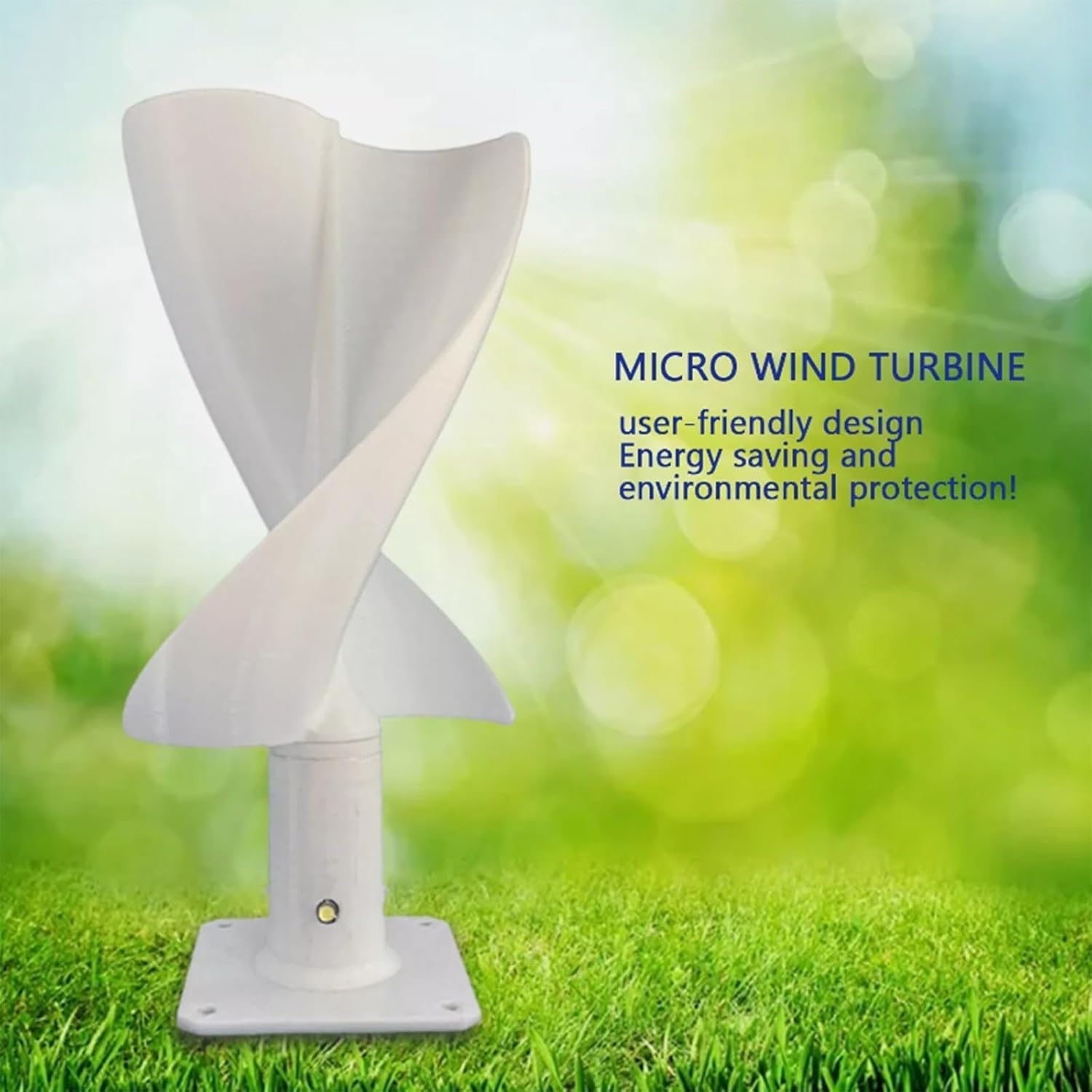 20W DIY Mini Wind Turbine Model Spiral Blade Wind Turbine Generator Permanent Magnet Generator Model Mini Spiral Wind Generator with LED Light