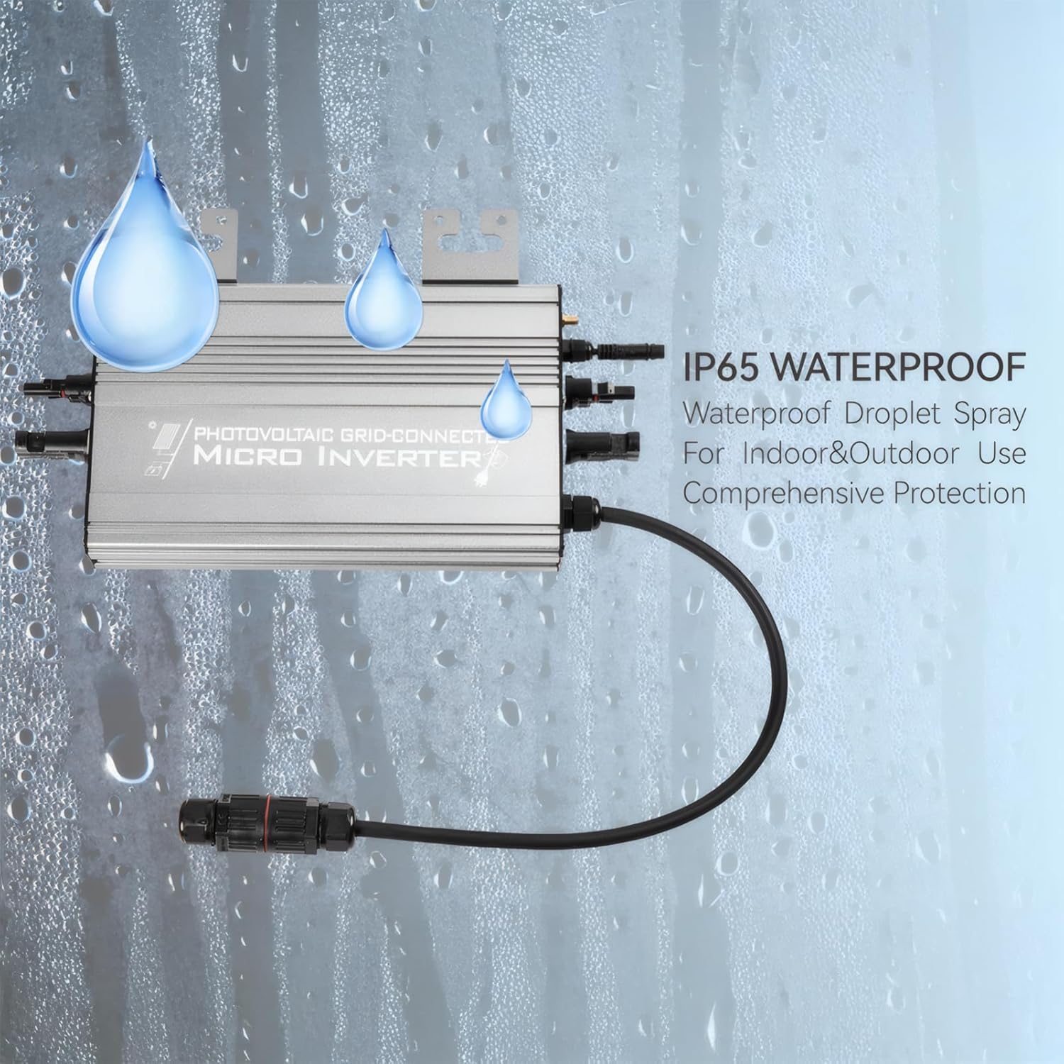 Micro Grid-Tie Inverter with Battery Storage,Multiple Connection Modes,APP Control,20V-60V PV Input, 36V/48V Battery, 180-265VAC Output (UDM-GS) (800W)