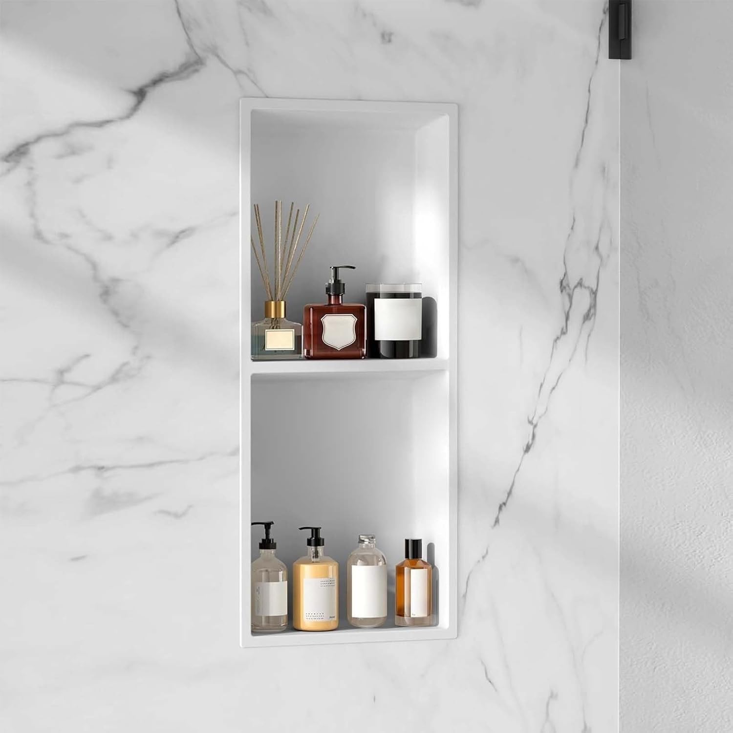 Shower Recessed Shelf 304 Stainless Steel, Waterproof Bathroom Niche Tile Ready Organizer Shelf, Wall Mount Bathroom Shower Storage(120cmx28cmx12.5cm)